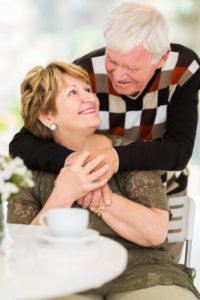 senior couple embracing